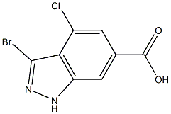 3-BROMO-4-CHLOROINDAZOLE-6-CARBOXYLIC ACID 结构式