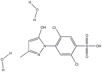 2,5-DICHLORO-4-(5-HYDROXY-3-METHYLPYRAZOL-1-YL)BENZENE SULFONIC ACID DIHYDRATE 结构式