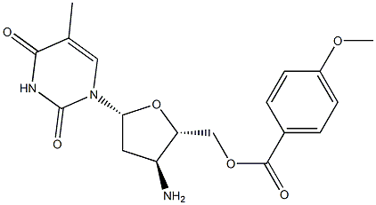 3'-Amino-5'-O-anisoyl-3'-deoxythymidine 结构式