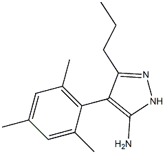 5-PROPYL-4-(2,4,6-TRIMETHYL-PHENYL)-2H-PYRAZOL-3-YLAMINE 结构式