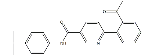 6-(2-ACETYLPHENYL)-N-(4-TERT-BUTYLPHENYL)NICOTINAMIDE 结构式