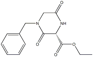 ETHYL (S)-4-BENZYL-3,6-DIOXOPIPERAZINE-2-CARBOXYLATE 结构式