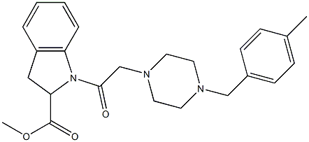 METHYL 1-{[4-(4-METHYLBENZYL)PIPERAZIN-1-YL]ACETYL}INDOLINE-2-CARBOXYLATE 结构式