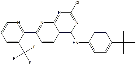 N-(4-TERT-BUTYLPHENYL)-2-CHLORO-7-[3-(TRIFLUOROMETHYL)PYRIDIN-2-YL]PYRIDO[2,3-D]PYRIMIDIN-4-AMINE 结构式