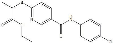 ethyl 2-({5-[(4-chloroanilino)carbonyl]-2-pyridinyl}sulfanyl)propanoate 结构式