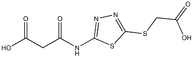 3-({5-[(2-hydroxy-2-oxoethyl)sulfanyl]-1,3,4-thiadiazol-2-yl}amino)-3-oxopropanoic acid 结构式