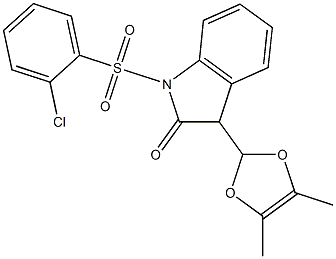1-(2-chlorobenzenesulphonyl)-3-(4',5'-dimethyl-1',3'-dioxolynyl)-1,3-dihydro-2H-indol-2-one 结构式