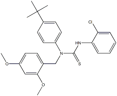 N-[4-(tert-butyl)phenyl]-N'-(2-chlorophenyl)-N-(2,4-dimethoxybenzyl)thiourea 结构式