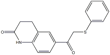 6-[2-(phenylthio)acetyl]-1,2,3,4-tetrahydroquinolin-2-one 结构式