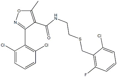 N4-{2-[(2-chloro-6-fluorobenzyl)thio]ethyl}-3-(2,6-dichlorophenyl)-5-methylisoxazole-4-carboxamide 结构式