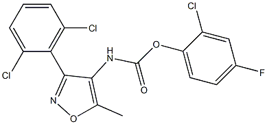 2-chloro-4-fluorophenyl N-[3-(2,6-dichlorophenyl)-5-methylisoxazol-4-yl]carbamate 结构式