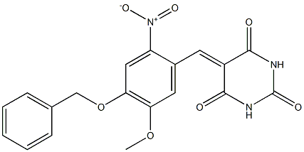 5-[4-(benzyloxy)-5-methoxy-2-nitrobenzylidene]hexahydropyrimidine-2,4,6-trione 结构式