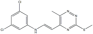 3,5-dichloro-N-{2-[6-methyl-3-(methylsulfanyl)-1,2,4-triazin-5-yl]vinyl}aniline 结构式