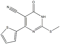 2-(methylthio)-6-oxo-4-(2-thienyl)-1,6-dihydropyrimidine-5-carbonitrile 结构式