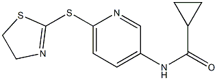 N1-[6-(4,5-dihydro-1,3-thiazol-2-ylthio)-3-pyridyl]cyclopropane-1-carboxamide 结构式