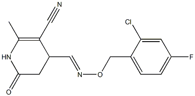 4-({[(2-chloro-4-fluorobenzyl)oxy]imino}methyl)-2-methyl-6-oxo-1,4,5,6-tetrahydro-3-pyridinecarbonitrile 结构式