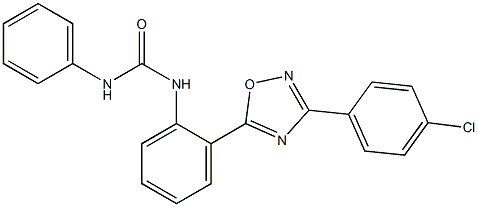 N-{2-[3-(4-chlorophenyl)-1,2,4-oxadiazol-5-yl]phenyl}-N'-phenylurea 结构式