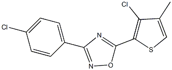 5-(3-chloro-4-methyl-2-thienyl)-3-(4-chlorophenyl)-1,2,4-oxadiazole 结构式