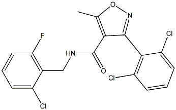N4-(2-chloro-6-fluorobenzyl)-3-(2,6-dichlorophenyl)-5-methylisoxazole-4-carboxamide 结构式