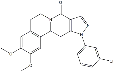 11-(3-chlorophenyl)-2,3-dimethoxy-5,11,12,12a-tetrahydropyrazolo[3',4':4,5]pyrido[2,1-a]isoquinolin-8(6H)-one 结构式