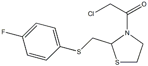 2-chloro-1-(2-{[(4-fluorophenyl)thio]methyl}-1,3-thiazolan-3-yl)ethan-1-one 结构式