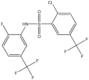 N1-[2-fluoro-5-(trifluoromethyl)phenyl]-2-chloro-5-(trifluoromethyl)benzene-1-sulfonamide 结构式