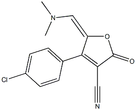 4-(4-chlorophenyl)-5-[(E)-(dimethylamino)methylidene]-2-oxo-2,5-dihydro-3-furancarbonitrile 结构式