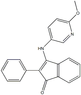 3-[(6-methoxy-3-pyridinyl)amino]-2-phenyl-1H-inden-1-one 结构式