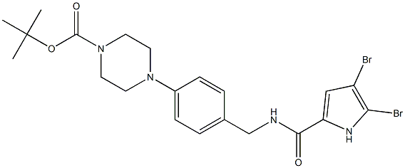 tert-butyl 4-[4-({[(4,5-dibromo-1H-pyrrol-2-yl)carbonyl]amino}methyl)phenyl]tetrahydro-1(2H)-pyrazinecarboxylate 结构式