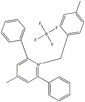 4-methyl-1-(4-methylbenzyl)-2,6-diphenylpyridinium tetrafluoroborate 结构式