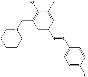 4-[2-(4-chlorophenyl)diaz-1-enyl]-2-methyl-6-(piperidinomethyl)phenol 结构式