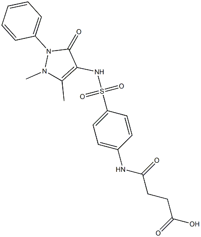 4-(4-{[(1,5-dimethyl-3-oxo-2-phenyl-2,3-dihydro-1H-pyrazol-4-yl)amino]sulfonyl}anilino)-4-oxobutanoic acid 结构式