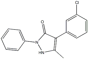 4-(3-chlorophenyl)-5-methyl-2-phenyl-1,2-dihydro-3H-pyrazol-3-one 结构式