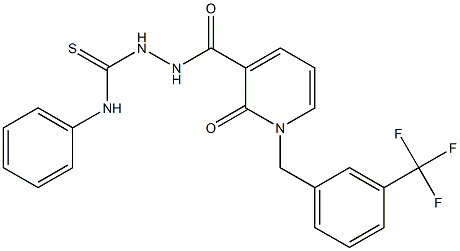 2-({2-oxo-1-[3-(trifluoromethyl)benzyl]-1,2-dihydro-3-pyridinyl}carbonyl)-N-phenyl-1-hydrazinecarbothioamide 结构式