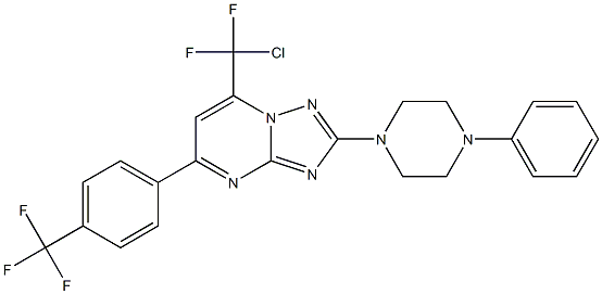 7-[chloro(difluoro)methyl]-2-(4-phenylpiperazino)-5-[4-(trifluoromethyl)phenyl][1,2,4]triazolo[1,5-a]pyrimidine 结构式