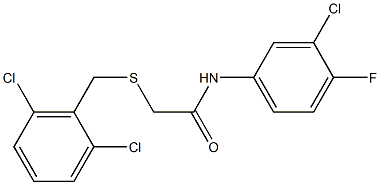 N1-(3-chloro-4-fluorophenyl)-2-[(2,6-dichlorobenzyl)thio]acetamide 结构式