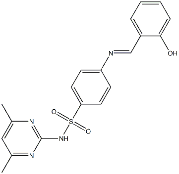 N1-(4,6-dimethylpyrimidin-2-yl)-4-[(2-hydroxybenzylidene)amino]benzene-1-sulfonamide 结构式