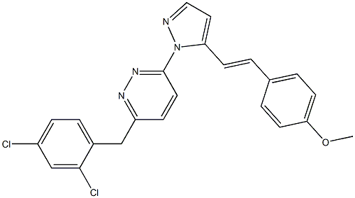 4-(2-{1-[6-(2,4-dichlorobenzyl)-3-pyridazinyl]-1H-pyrazol-5-yl}vinyl)phenyl methyl ether 结构式