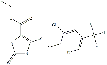 ethyl 5-({[3-chloro-5-(trifluoromethyl)-2-pyridinyl]methyl}sulfanyl)-2-thioxo-1,3-dithiole-4-carboxylate 结构式