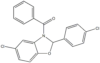 [5-chloro-2-(4-chlorophenyl)-2,3-dihydro-1,3-benzoxazol-3-yl](phenyl)methanone 结构式