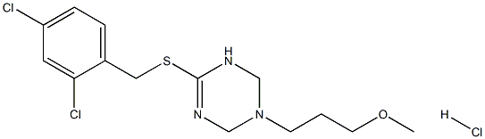 6-[(2,4-dichlorobenzyl)thio]-3-(3-methoxypropyl)-1,2,3,4-tetrahydro-1,3,5-triazine hydrochloride 结构式