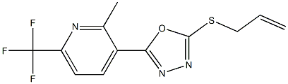 2-(allylthio)-5-[2-methyl-6-(trifluoromethyl)-3-pyridyl]-1,3,4-oxadiazole 结构式