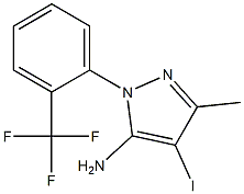 4-iodo-3-methyl-1-[2-(trifluoromethyl)phenyl]-1H-pyrazol-5-amine 结构式