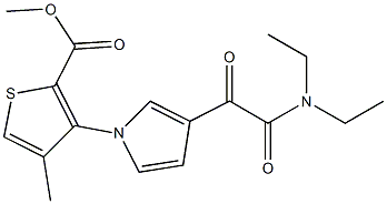methyl 3-{3-[2-(diethylamino)-2-oxoacetyl]-1H-pyrrol-1-yl}-4-methyl-2-thiophenecarboxylate 结构式