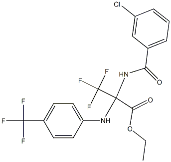 ethyl 2-[(3-chlorobenzoyl)amino]-3,3,3-trifluoro-2-[4-(trifluoromethyl)anilino]propanoate 结构式