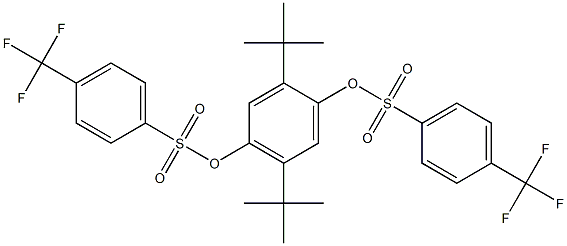 2,5-di(tert-butyl)-4-({[4-(trifluoromethyl)phenyl]sulfonyl}oxy)phenyl 4-(trifluoromethyl)benzene-1-sulfonate 结构式