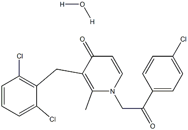 1-[2-(4-chlorophenyl)-2-oxoethyl]-3-(2,6-dichlorobenzyl)-2-methyl-4(1H)-pyridinonemonohydrate 结构式