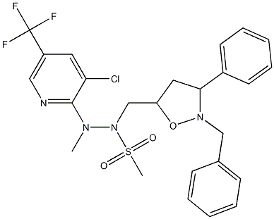 N-[(2-benzyl-3-phenyltetrahydro-5-isoxazolyl)methyl]-N'-[3-chloro-5-(trifluoromethyl)-2-pyridinyl]-N'-methylmethanesulfonohydrazide 结构式