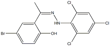 1-(5-bromo-2-hydroxyphenyl)ethan-1-one 1-(2,4,6-trichlorophenyl)hydrazone 结构式