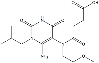 4-[(6-amino-1-isobutyl-2,4-dioxo-1,2,3,4-tetrahydropyrimidin-5-yl)(2-methoxyethyl)amino]-4-oxobutanoic acid 结构式